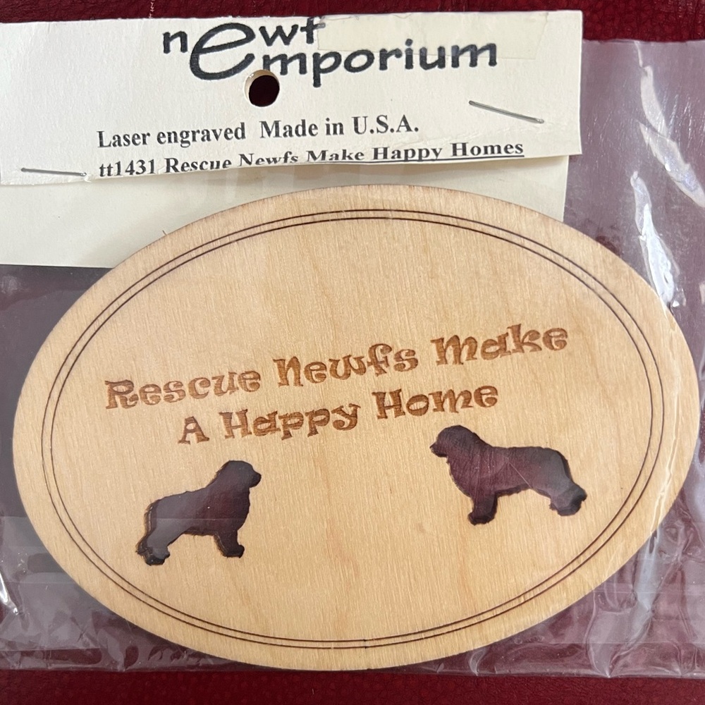 🆕SIGN: “Rescue Newfoundlands Make A Happy Home” Artisan Laser Engraved in USA 🇺🇸